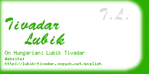 tivadar lubik business card